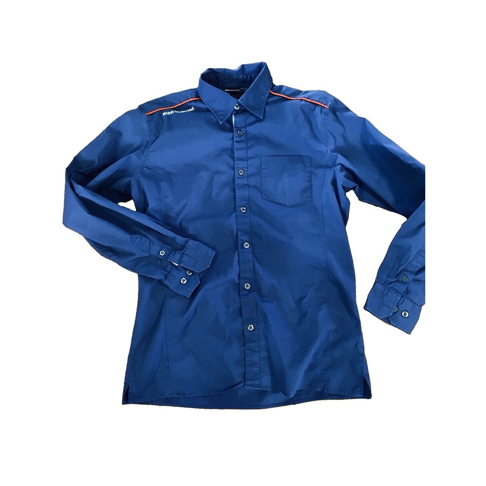 BMW motorrad Button Up Long Sleeve Shirt Men's Large Blue